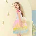 LQSZ Girls Tulle Dresses Princess Flutter Sleeve Tutu Dress for Toddler Girl 3-12 Years