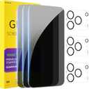 PEHAEL 3+3Pack for iPhone 17 Pro Max Privacy Screen Protector with Camera Lens Protector Full Coverage Anti-Spy Tempered Glass Film 9H Hardness Easy Installation Bubble Free [6.9 inch]