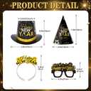 192PCS New Years Eve Party Supplies 2026 for 96 Guests, Happy New Years Decorations Party Favors Includes Top Hats, Tiaras, Glasses Accessories for Adults Nye Decorations 2026