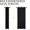 NICETOWN Halloween Pitch Black Solid Thermal Insulated Grommet Blackout Curtains/Drapes for Bedroom Window (2 Panels, 42 inches Wide by 63 inches Long, Black)