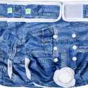 wegreeco Washable Female Dog Diapers Highly Absorbent Reusable Diapers for Dog in Heat Period, 3 Pack (Blue Jeans, Small) (Small (Newborn-10.5" Waist))