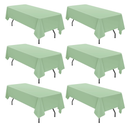 6 Pack Tablecloth 60 x 126 inch Polyester Table Cloth for 8 Foot Rectangle Tables,Stain and Wrinkle Resistant Washable Fabric Table Covers Polyester Sage Green Tableclothes for Wedding,Party,Banquet