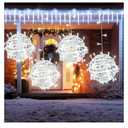 Outdoor Christmas Ball Lights 4 Pack Hanging 15.7" LED Garden Sphere Tree Lights 8 Modes Waterproof Glow Globe Light with Memory Timer Plug for Yard Porch Eave Patio Home Bedroom Decoration-Cool White