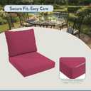 California Umbrella Outdoor Deep Seat, Patio Seat Cushion, 24 x 48 Inch, Premium Outdoor Memory Foam, Fade Resistant, Sunbrella Fabric, Hot Pink