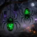 Glooglitter 2 Pcs 16" Metal Halloween Solar Spider Lantern Outdoor Lights
Metal Waterproof Spider Hanging Lanterns, Large Solar Powered Lights, Outdoor Halloween Decor for Party Tree Yard Patio Porch