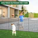 18 Panels No Dig Decorative Fence with Gate, 33 in(H) X 40.5 ft(L) Tall Garden Fence Animal Barrier, Rustproof Metal Wire Edging Border, Temporary Dog Fencing for Outdoor, Yard, Patio