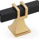 10 Pack Black and Gold Cabinet Knobs Black Dresser Drawer Konbs T Bar Pulls Kitchen Cabinet Hardware (single hole knob)