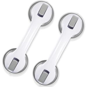 Grab Bars for Shower, 12 Inch Shower Handle Strong Suction Shower Grab Bar for Shower Chair Stool, Bathroom Safety Bar for Seniors, Elderly (2 Pack)