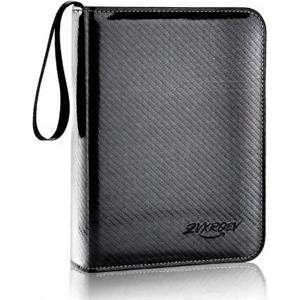 Baseball card binder 4-Pocket holds 400 cards, 100 pages Top-Loading, PU Leather Zip Waterproof Cover, Acid-Free Pages, for Home Storage & Card Shows, (4-Black)