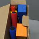 Ring Toss Game for Kids, Indoor & Outdoor Game for Family and Adults with 5 Poles, 2 Bases and 16 Rings in 4 Colors, Soft Foam Toy for Kids Backyard Ring Toss Fun (BLUE & ORANGE)