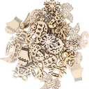 SUPVOX Christmas Tree Decorations: 50pcs Unfinished Wooden Christmas Ornaments - DIY Paintable Xmas Tree Hanging Decor for Holiday Home Decor, Crafts (Mixed Pattern)