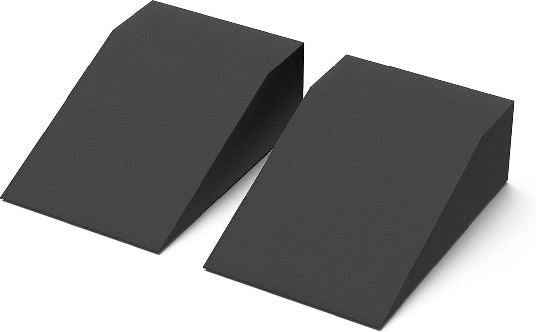 StrongTek Yoga Foam Wedge Blocks (Pair) Soft Wrist Wedge, Supportive Foot Exercise Accessories, Balance, Strength, Stretch, Pilate, Fitness, Squat, Pushup, Plank, EVA Riser Block (6"-Standard (BLACK))