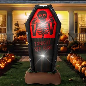 5FT Coffin, Halloween Outdoor Inflatable Decoration, with LED Lights, Suitable for Outdoor Lawns, Gardens, Terraces and Halloween Parties