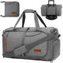Canway 65L Foldable Duffle Bag with Shoes Compartment, Water-Resistant Packable Travel Duffel for Gym, Weekend Trips, Lightweight Carry on Luggage for Men & Women