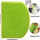 SURDOCA Dough Scraper Bench Scraper - 3P 7.1x4.9" Plastic Flexible Bowl Scraper, Sharp Edge & Angles Cake Scraper. Non-Slip Bakeware Decorating Tools Sculpting & Modeling Tools - Pure Blue