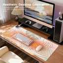 iCasso Heated Mouse Pad Hand Warmer, Heated Desk Pad, 35.4" x 15.7" Warm Desk Protector Mat with 4 Heating Levels for Computer Keyboard, XXL Large Mousepad for Home Office Work (Morandi)