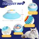 Slow Feeder cat Bowl, Interactive Licking Bowl for Wet & Liquid Food, Cat Puzzle Feeder, Non-Slip Cat Food Bowl for Slow Eating, Anxiety Relief Cat Slow Feeder Bowl Yellow Ball
