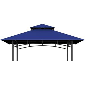 Grill Gazebo Replacement Top, 5 * 8 Outdoor BBQ Top Cover, Double Layer BBQ Gazebo Top Canopy for Model #L-GG001PST-F (Blue)