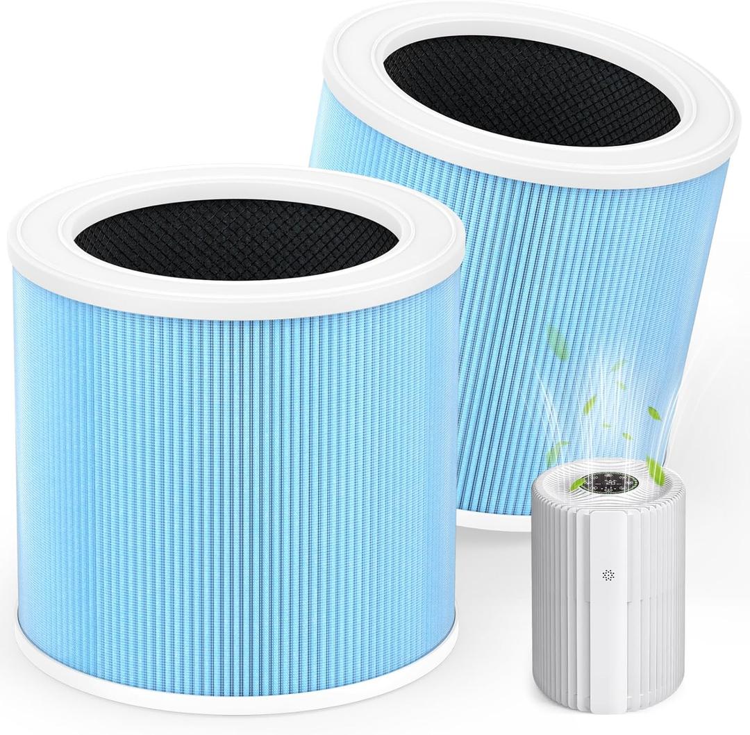 2 Pack DH-JHD07 Air Filter Replacement | Compatible with VOOPNU DH-JHD07 Purifier | 4-Layer Filtration | Standard Version (Blue)