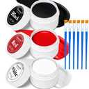 3 Colors Oil Based Face Body Paint Set with 6 Brushes, White Black Red Clown Makeup Kit for Halloween Goth Pennywise Joker Devil Zombie Vampire Skeleton SFX Cosplay Stage, Non Toxic for Kids & Adults