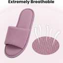 Women's Open Toe House Slippers Breathable Waffle Fabric Memory Foam | Cushioning Slip-On Summer Indoor Slippers Non-Slip TPR Sole Easy Care