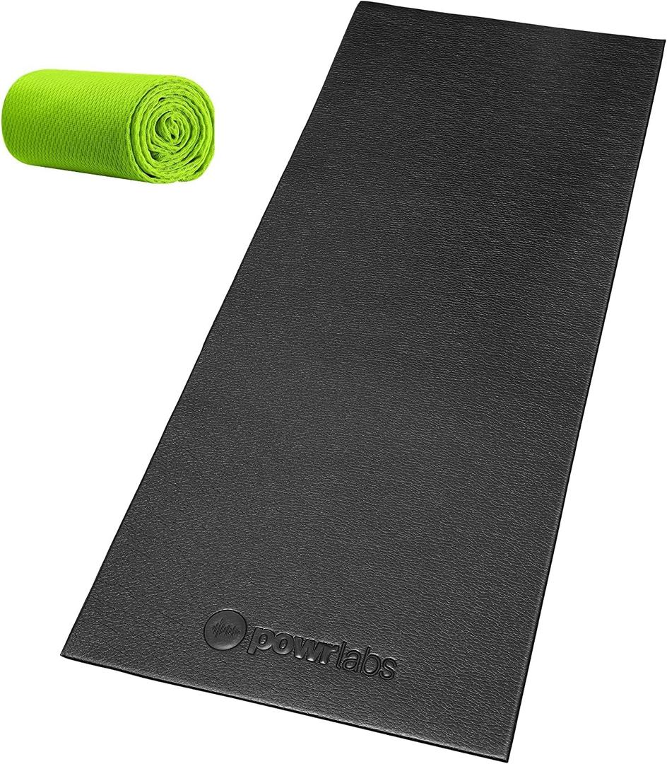 Powr Labs Bike Trainer Mat Compatible with Peloton Bike  Stationary Cycling Floor Pad for Treadmill, Exercise Equipment & Gym Use  Protects Carpet & Hardwood Floors, Indoor Trainer Accessory