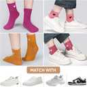 Corlap Women's Cute Cotton Crew Athletic Running Socks - Ankle High, Novelty Fun Heart Design 5-Pairs (Gift Box)