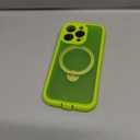 BERFY for iPhone 16 Pro Case, Compatible with MagSafe, Built in Privacy Screen Protector, Shockproof Full Body Phone Case for 16 Pro with Magnetic Stand, Translucent Bright Green