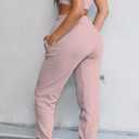 Waitfairy Sweatpants Women - Joggers for Women High Waist Baggy Sweat Pants for Womens Joggers with Pockets (Pink, XL)