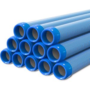 Poolvio Pool Vacuum Hose 40 Feet (12 x 40 Inch), 1.5 Inch Cuffs, Compatible with Most Inground Pool Automatic Cleaners, Blue