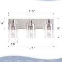 3-Light Bathroom Vanity Light Fixtures,Modern Wall Sconces,Bathroom Lights Over Mirror,Wall Mounted Lamp for Kitchen Living Room Bedroom Hallway,Brushed Nickel Finish with Clear Glass Shade