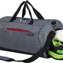 Kuston Sports Small Gym Bag for Men and Women Travel Duffel Bag Workout Bag with Shoes Compartment  &Wet Pocket (XL, Grey)