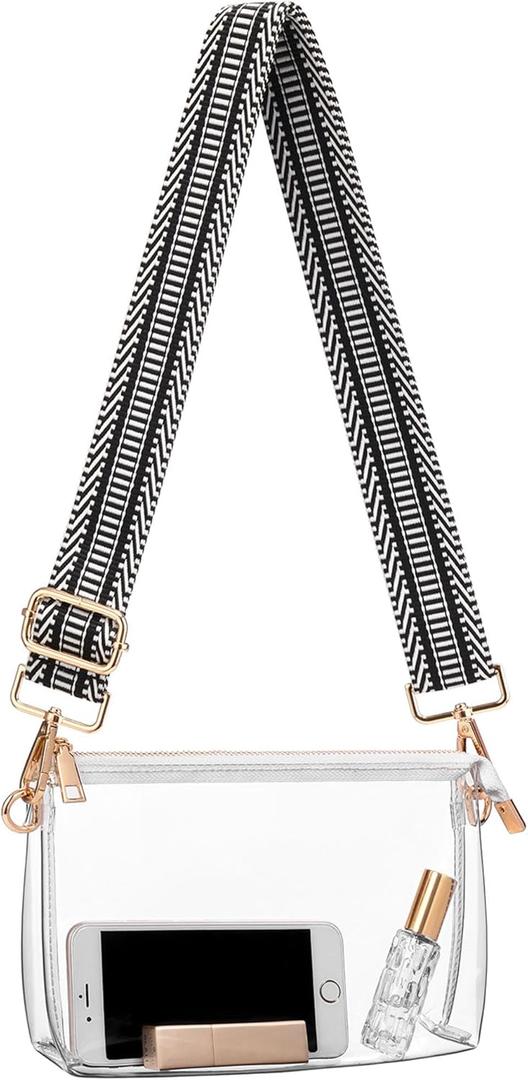 Clear Purse for Women - Stadium Approved Crossbody Bag, Small Stadium Bag for Concerts & Sports Events (A4)