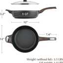 SENSARTE Nonstick Frying Pan Skillet with Lid, 12 Inch Large Deep Frying Pan, 5 Qt Non Stick Saute Pan with Cover, Induction Pan, Healthy Non Toxic Cooking Pan with Helper Handle, PFOA PFOS Free