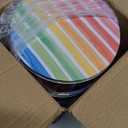 Yopay 3 Pack Cookie Tins, Round Baking Cake Gift Tins for Storing Patisseries, Puff Pastries Craft Supplies, Easter, Special Occasion and Holidays, Rainbow Pattern, 7" W X 3.2" H, Metal