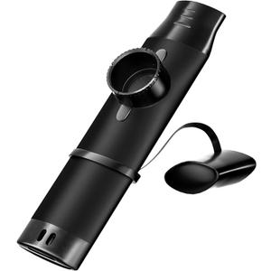 Kazoo - Professional Metal Musical Instrument with 5 Extra Membranes, Adjustable Tone for Guitar, Ukulele, Piano & Singing, Durable Brass, Portable for Adults (Black)