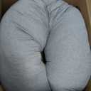 Momcozy Pregnancy Pillows for Side Sleeping, J Shaped Maternity Body Pillow for Pregnancy, Soft Pregnancy Pillow with Jersey Cover for Head Neck Belly Support, Grey(1 Count (Pack of 1))