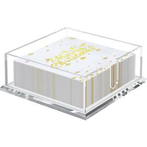 Transparent Acrylic Napkin Holder Clear Guest Paper Disposable Hand Towel Dispenser Tray Organizer For Table Home Kitchen Restaurant and Hotel Business (Square Clear 7")