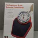 Salter Pro-Helix Professional Oversized Bathroom Scale with Black/Red Powder-Coated Steel Coated Base, Anti-Slip Bath Mat, 400 LB Capacity, Analog Scale, 18.25 x 13.0 Inch, Black/Red