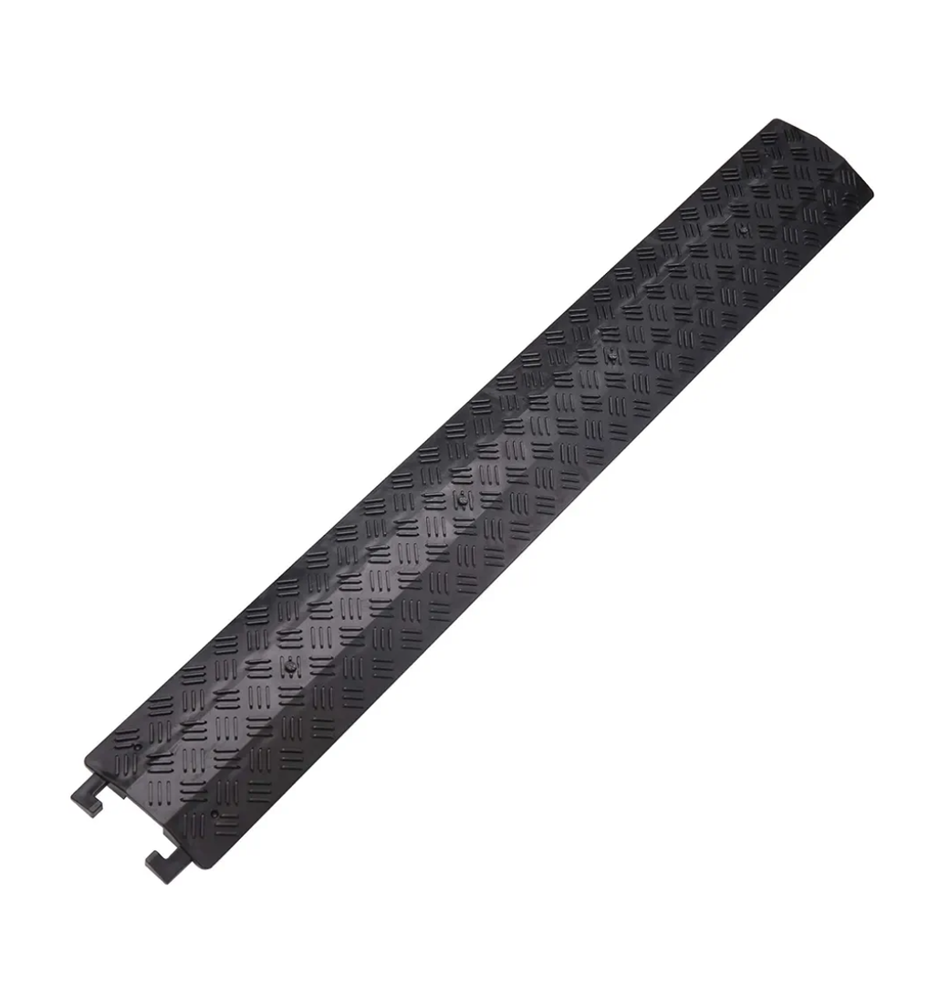 Small 1 Piece - Floor Cord Cover Cord Protector Drop Over Drop Trak Cable Ramp for Office Warehouse - Black