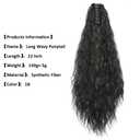 22" Claw Clip Ponytail Extension for Women Black Color Long Wavy Pony Tails Hair Extensions Fluffy Natural Looking Synthetic Clip in Ponytail Hairpiece for Daily Use