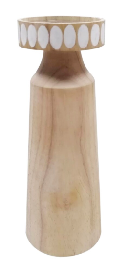 HD Designs Wood Large Candle Holder