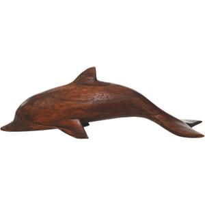 8" Hand Carved Wood Hawaiian Dolphin Figurine