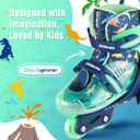 Kids Roller Skates for Beginners - ZOOBLISS Toddler Roller Skates for Boys and Girls Ages 3-7 with Light-Up Wheels & 4 Adjustable Sizes, Tri-Wheel Training Skates for Kids - Small US Kids' sizes 11.5 to 13.5