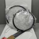 2 Tier Round Side Table, Black End Table with Glass Top, Modern Metal Clear Coffee TableSmall Accent Tables for Living Room, Bedroom, 18" x 18" x 24"