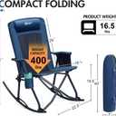 Portal Oversized Folding Rocking Camping Chair Portable 400 lbs | Folding Rocking Camping Chair Portable Outdoor Rocker with High Back Hard Armrests Carry Bag support 400 lbs
