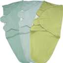 Organic Ultra Soft Muslin Baby Swaddles for Newborn Babies, 3-Pack Adjustable Infant Sleep Sack wrap (Vitality Style, 0-3 Months)
