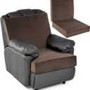 HOMBYS Foam Recliner Chair Cushions for Elderly, 4" Thick Chair Pads with Back Support for Office, Non-Slip Medium Firm Seat Cushion with Lumbar Pillow (Brown, 21.5" Backrest)