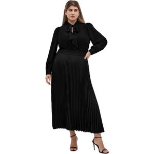 City Chic Women's Plus Size Dress - Marily Pleat Midi (Black), XS