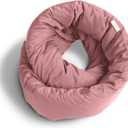Huzi Infinity Pillow - Travel Neck Pillow - Versatile Soft 360 Support Scarf - Machine Washable - Home Travel Flight Road Trips Airplane Sleeping (Rose)
